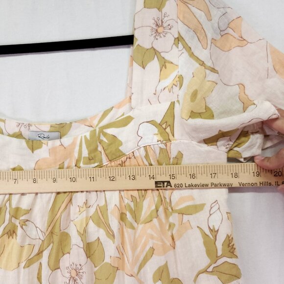 Rails Valentina Linen Mini Dress Size Medium Tiered Citrus Floral Print - Picture 4 of 12